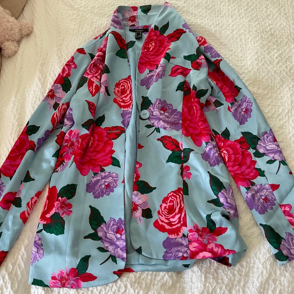 Forever 21 Floral Colorful Blazer Size Small